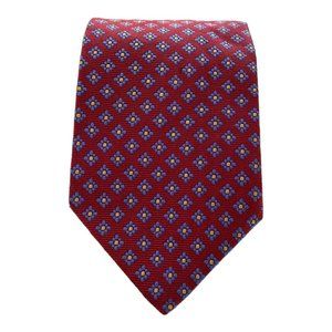 BROOKS BROTHERS 346 Red Flower Print Silk Tie Made In USA 59"-3".3/4 EX COND